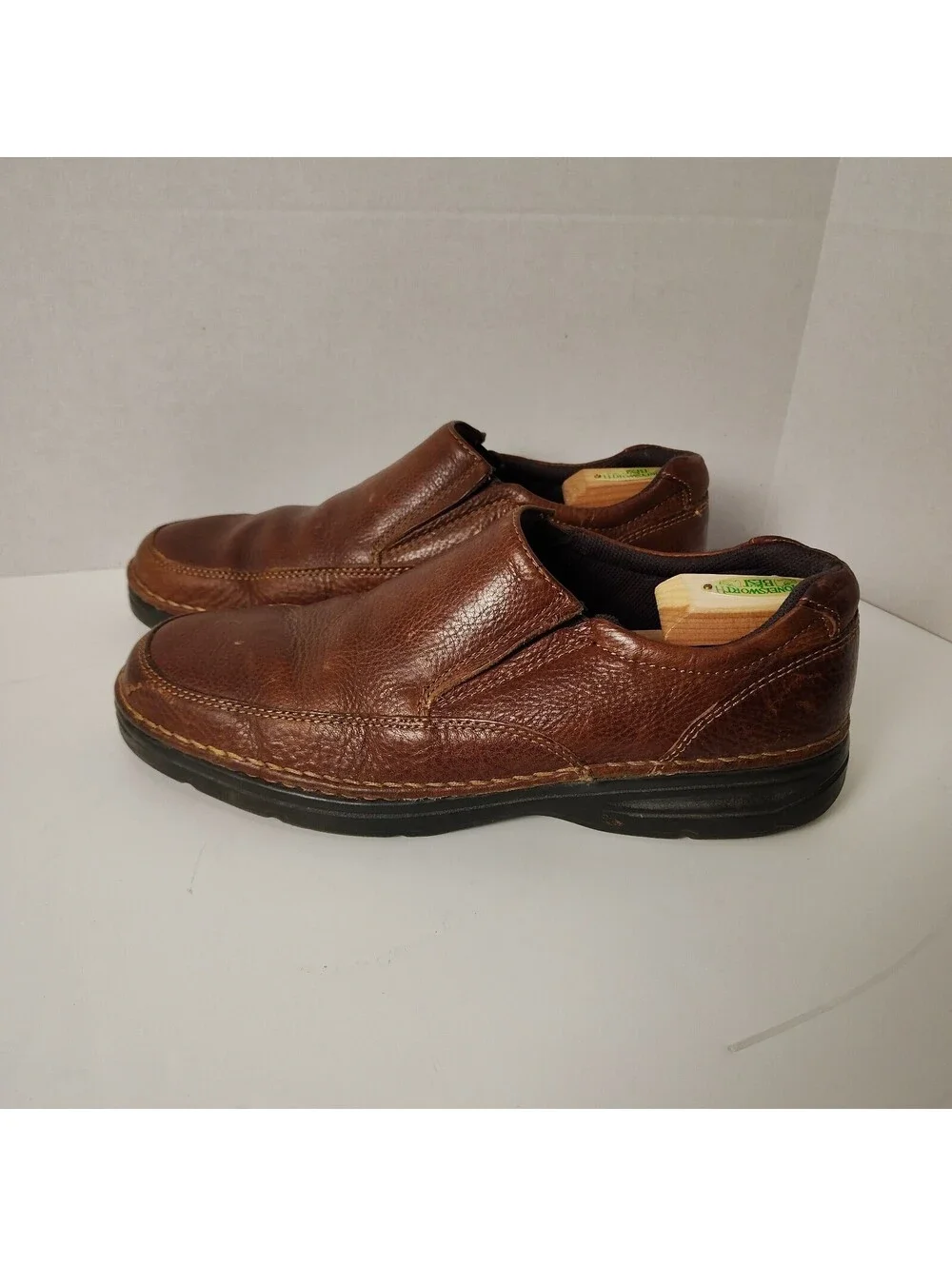 G H Bass Men's Brown Leather Slip-On Shoes Size 11